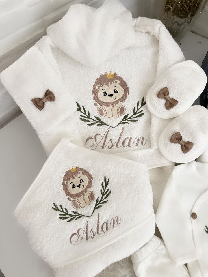 Erkek bebek bornoz seti