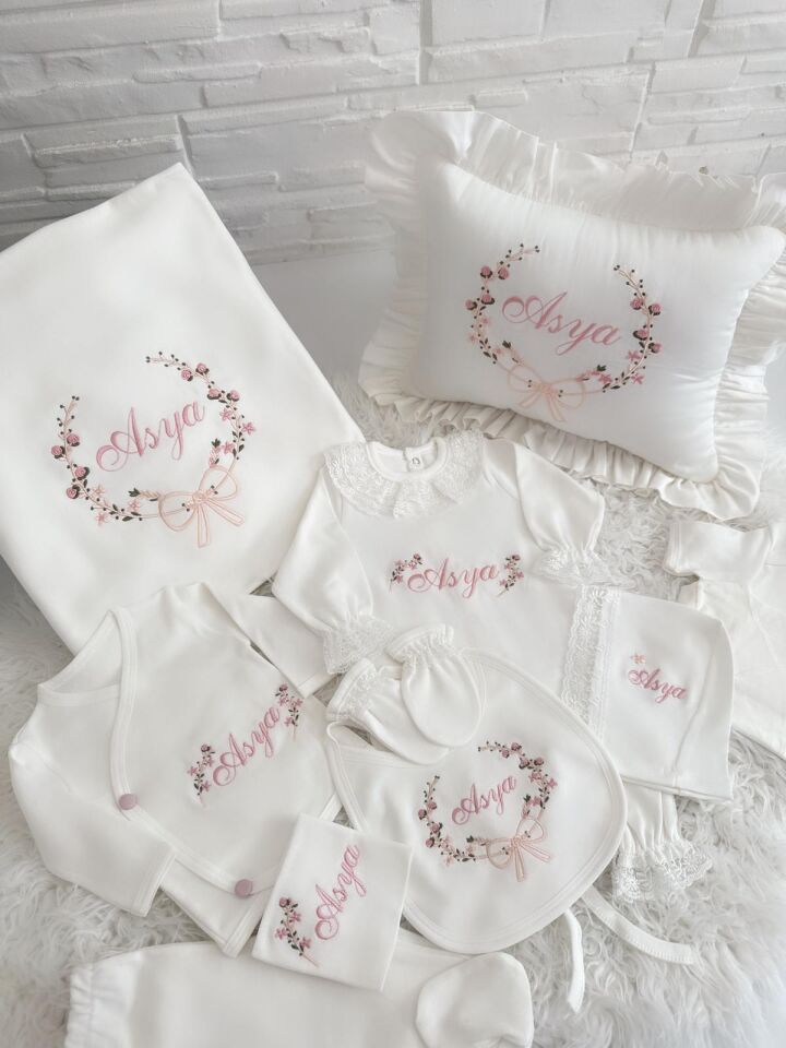 Takı yastıklı sadece tulum bere eldiven dantelli set.